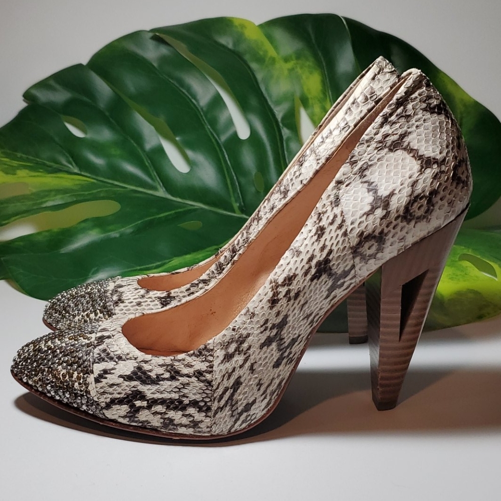 MODERN VINTAGE Python Snake RAPHIE Heel 7.5 - Picture 3 of 8